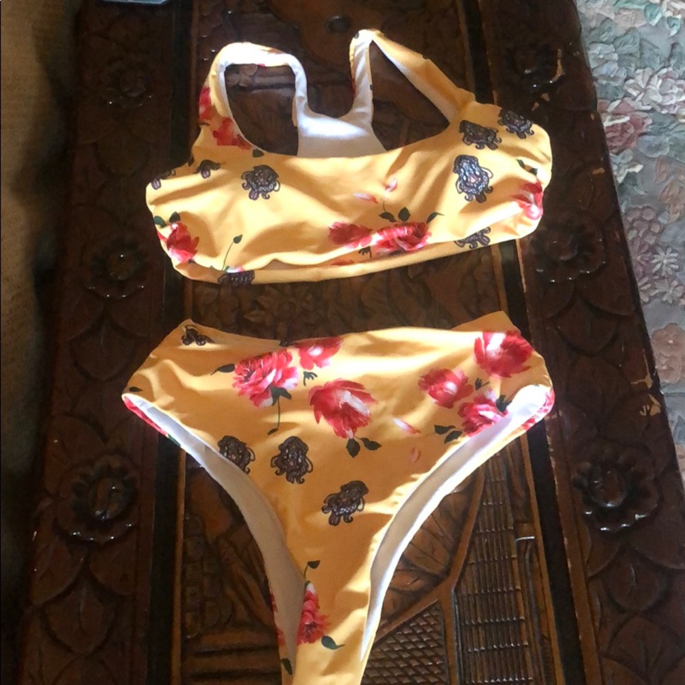 High waisted bathing suit